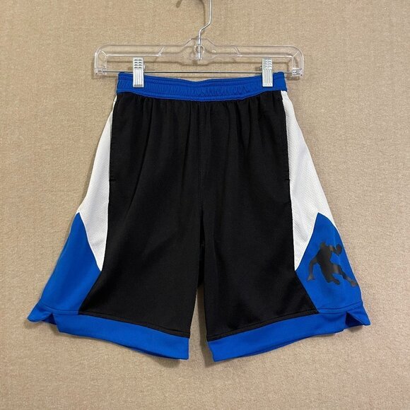 And1 Shorts Boy's Large (10-12) Blue, Black & White Elastic & Drawstring Pockets - Picture 1 of 12